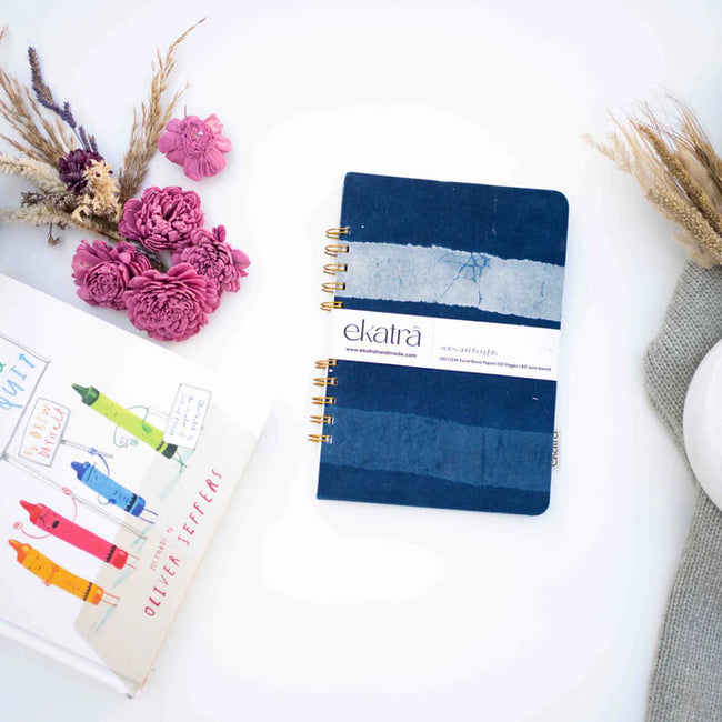 Handcrafted Sustainable A5 Wire Bound ruled 100 GSM paper Journal