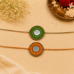 Whe Set of 2 Handmade Crochet Mirror Rakhi combo