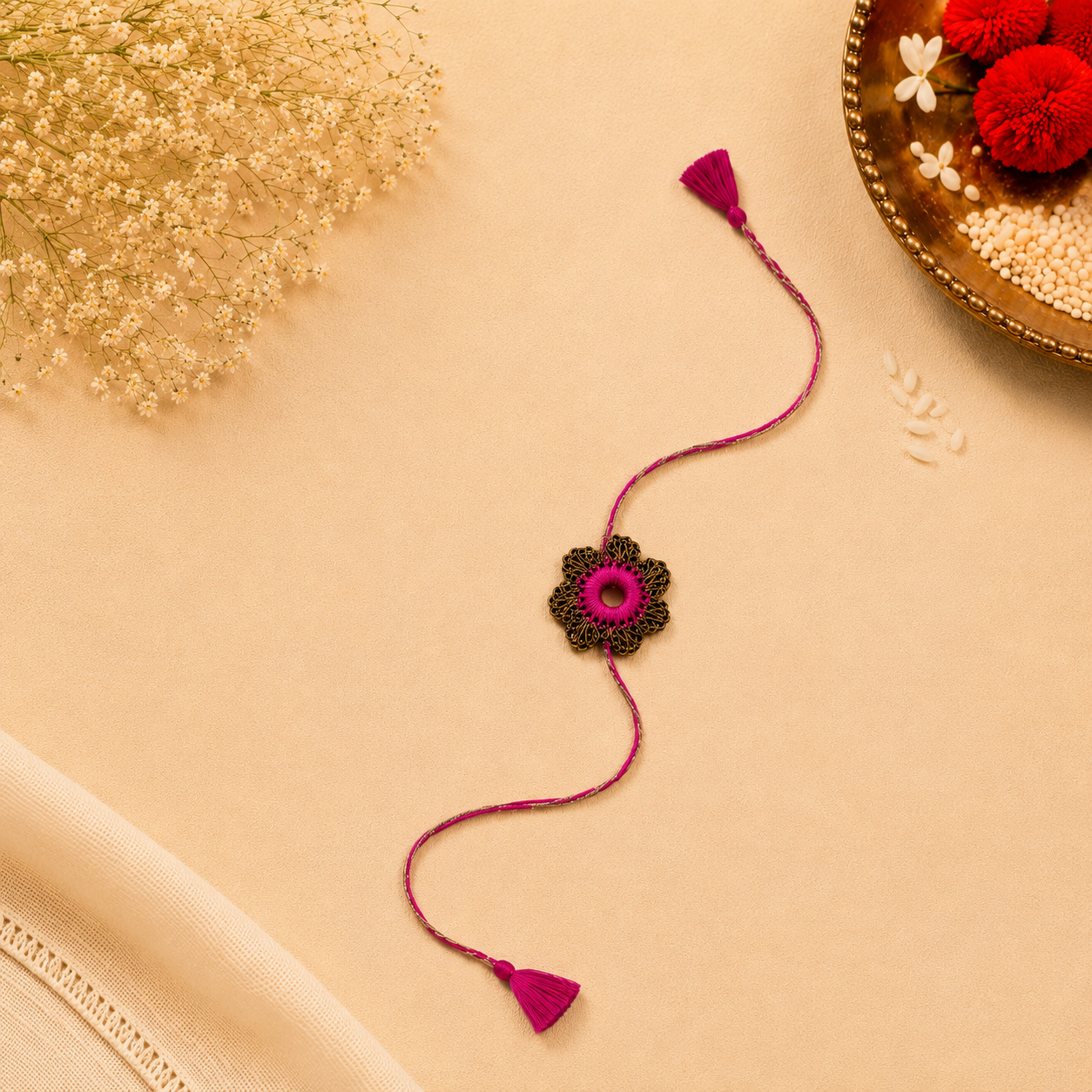 Whe Set of 2 Handmade Crochet Rakhi combo