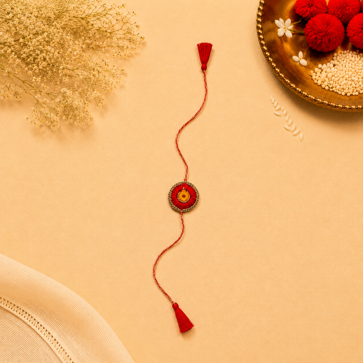Whe Set of 3 Handmade Crochet Rakhi combo