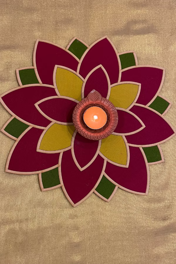 WHE Red mustard floral wall hangings cum rangoli