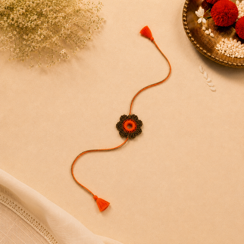 Whe Set of 2 Handmade Crochet Rakhi combo