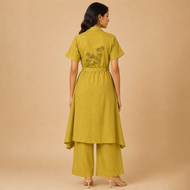 Handblock Printed Cotton Shrug Suit Set with Inner