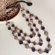 WHE layered Festive Repurposed Fabric and Wood Necklace