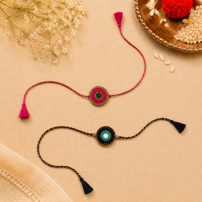 Handcrafted Crochet & Evil Eye Rakhi