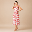 White Floral Hand block Printed Cotton Dress