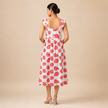 White Floral Hand block Printed Cotton Dress
