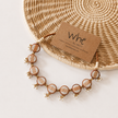 WHE Multicolor Stripped Festive Repurposed Fabric and Wood Choker