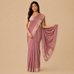 Pink Maheshwari Cotton Silk Handloom Saree with Stripes & Gold Buta