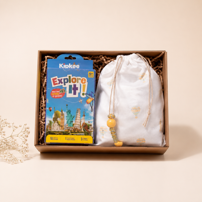 Little Adventurer Hamper- Handcrafted Ludo Set With Fun City Cards