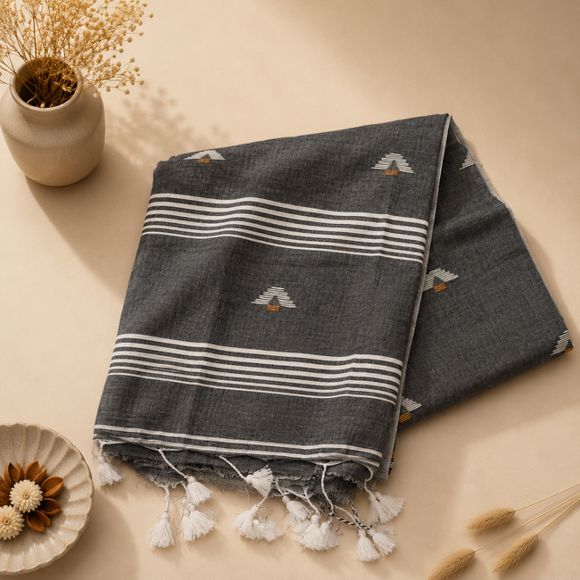 V Butty Handloom Lightweight Handwoven Mul Cotton Saree