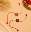 Whe Set of 2 Handmade Kundan Rakhi Combo