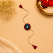 Whe Set of 2 Handmade Fabric Flower Rakhi combo