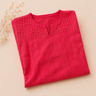 Pink Hand Embroidered Cotton Zari Kurta with Kantha Embroidery