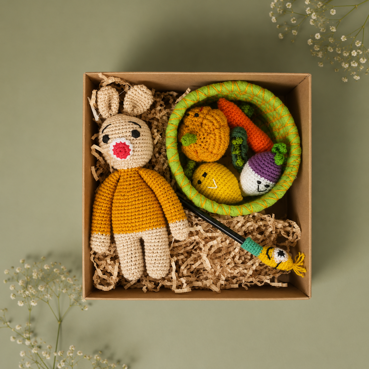 The Little Sprouts Hamper- Handmade Crochet Playtime Treasures