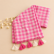 Small Checks Pink Mul Cotton Handloom Saree