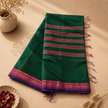 Green Handloom Cotton Silk Maheshwari Saree