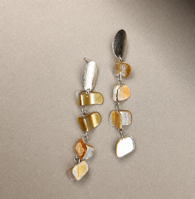 WHE Sea Secrets 'Sand' Mother of Pearl Earring