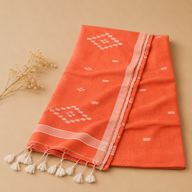 Maku Butty Handloom Lightweight Handwoven Mul Cotton Saree