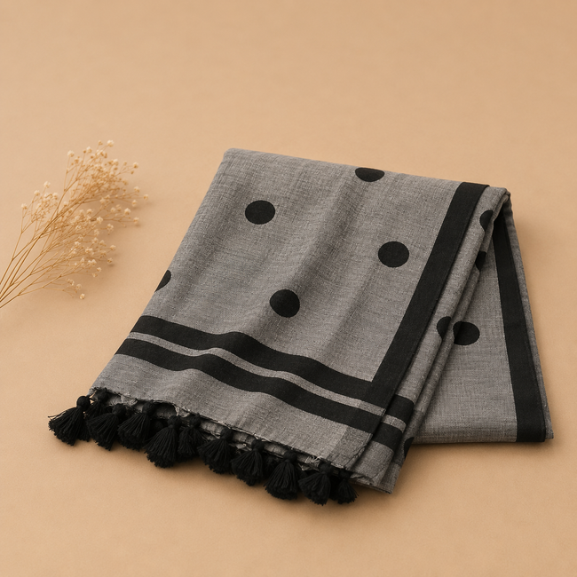 Polka Dot Handcrafted Lightweight Mul Cotton Saree