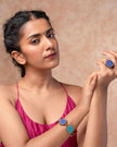 WHE Multicolour Kantha Repurposed Silk Fabric and Wood Bracelet