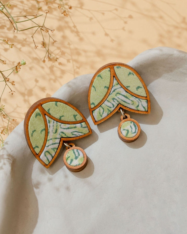 WHE Green Bloom Repurposed Fabric and Wood Studs