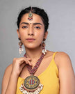 WHE Two in One Hand Embroidered Multicolor pendant Choker