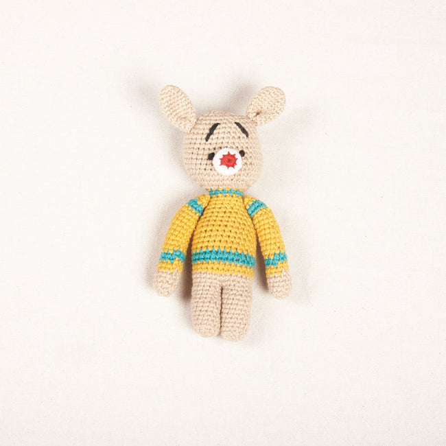 Hand Crochet Yellow Rabbit Cotton Stuffed Toy