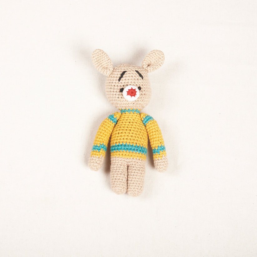 Hand Crochet Yellow Rabbit Cotton Stuffed Toy