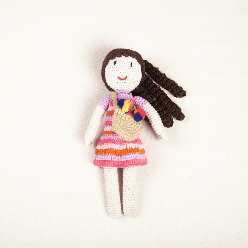 Hand Crochet Dolly Toy in Pink Dress