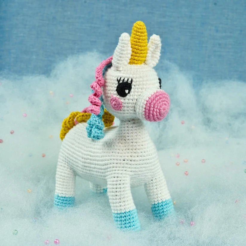 Hand Crochet White Twinkletoes Magic Mane Unicorn