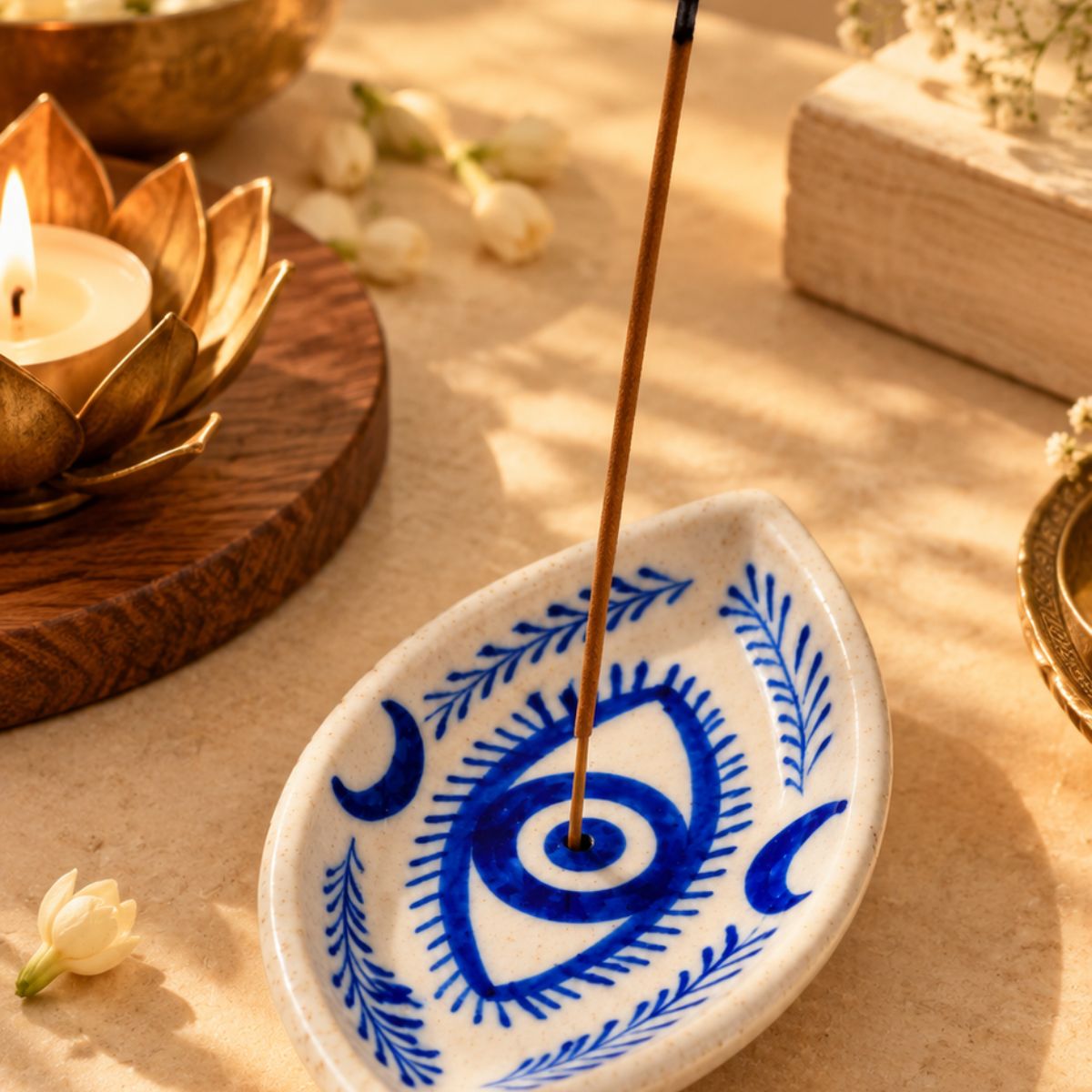 IndiDhaage Mindful Self-Care Gift Hamper | Affirmation Cards, To-Do List, Evil Eye Holder & Ceramic Mugs