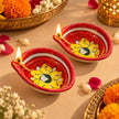 IndiDhaage Festive Bloom Gift Box | Handmade Toran, Diya Set & Floral Incense Holder | Diwali Home Décor