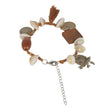 WHE Handmade Tribal Shell Wood And Repurposed Coin Bracelet