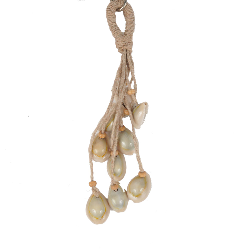 WHE Earthy Cowry And Jute Bag Charm