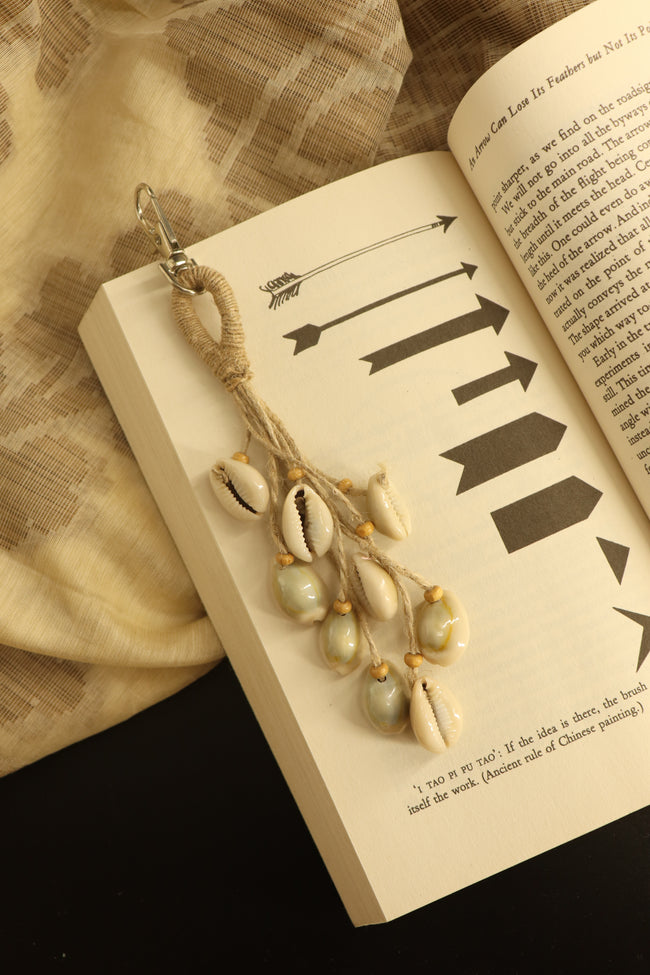 WHE Earthy Cowry And Jute Bag Charm