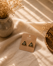 WHE Black and Golden Upcycled Fabric and Repurposed Wood Stud