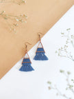 WHE Tassel Triangle Repurposed Wood Earrings