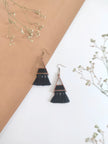 WHE Tassel Triangle Repurposed Wood Earrings