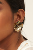 WHE Sea Secrets Gold 'Floral' Mother of Pearl Stud