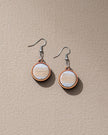 WHE Festive Grey, Gold and Silver Repurposed Fabric and Wood earrings