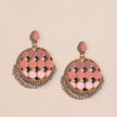 WHE Shades of Pink Repurposed Fabric and Wood Statement Earrings