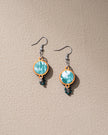 WHE Handmade GreenTie and Dye Repurposed Fabric and Wood Danglers