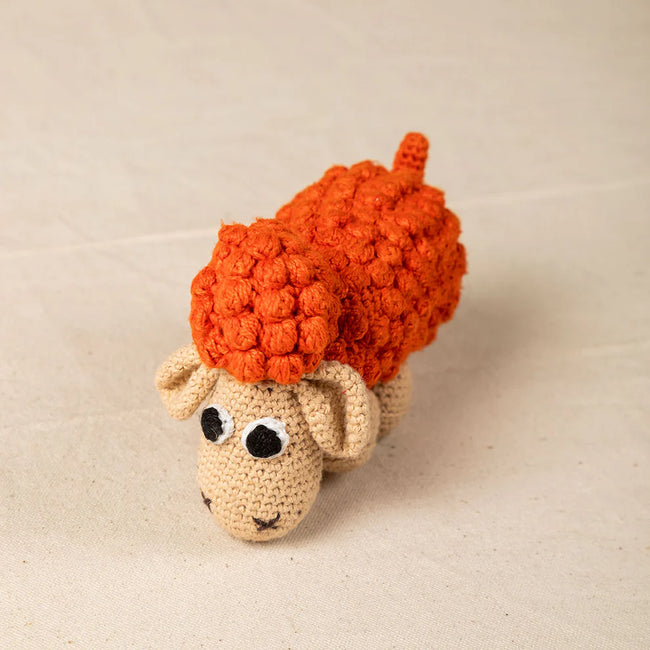 Hand Crochet Orange Sheep Toy