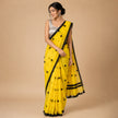 Yellow Polka Dot Handcrafted Lightweight Mull Cotton Saree