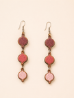 WHE Shades of Pink Repurposed Fabric and Wood Danglers
