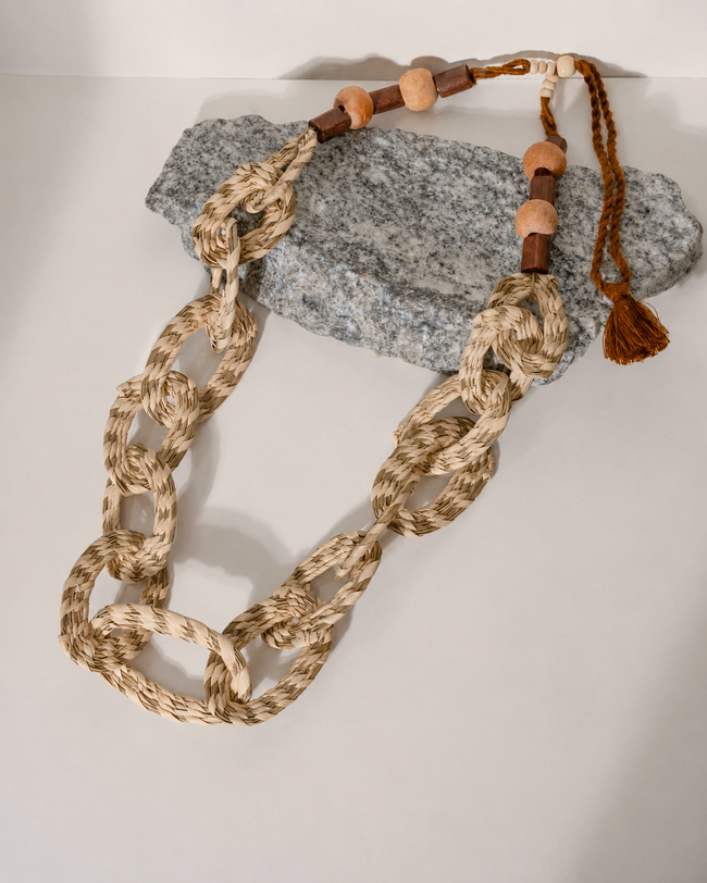 WHE Sabai Grass Handweaving Loop Necklace