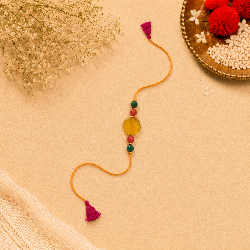 Whe Handmade Genuine Gemstone Rakhi combo