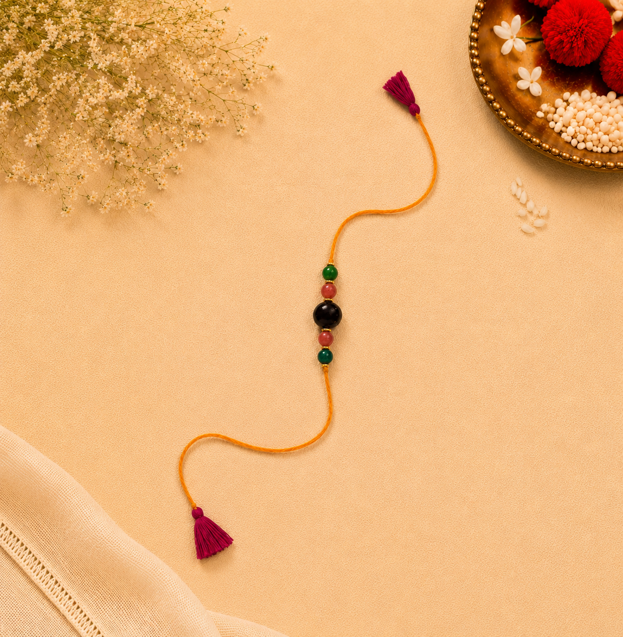 Whe Handmade Genuine Gemstone Rakhi combo