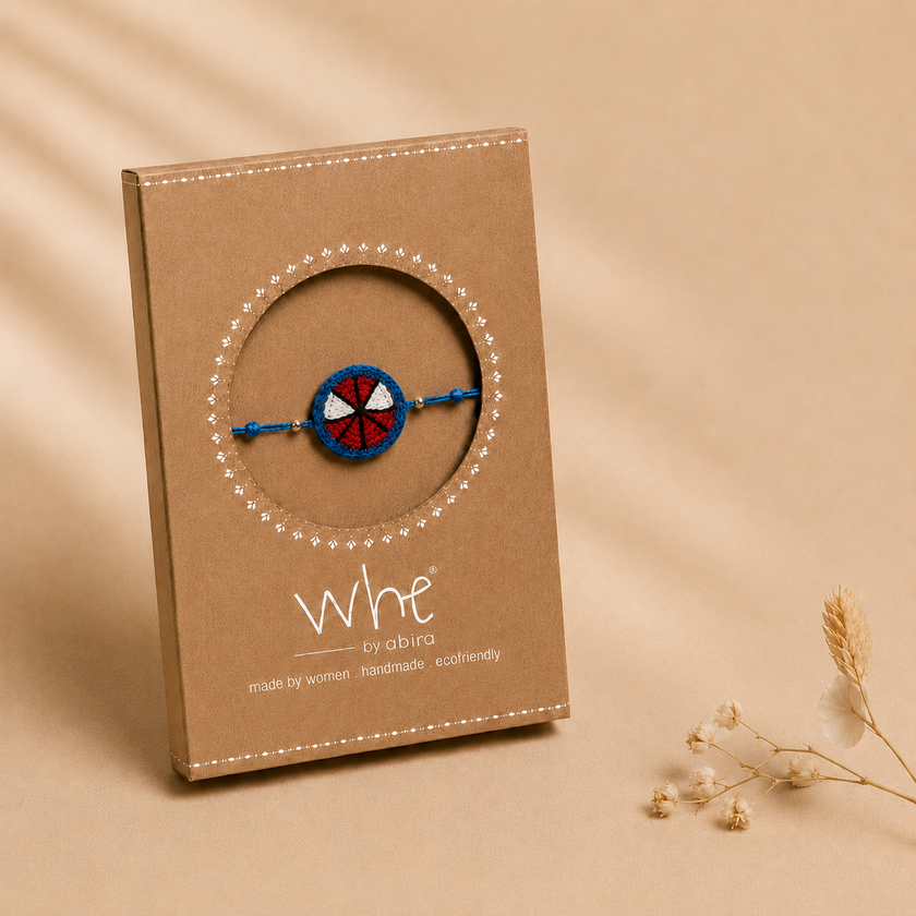 Whe Handmade Crochet Spider-Man Rakhi Gift Set